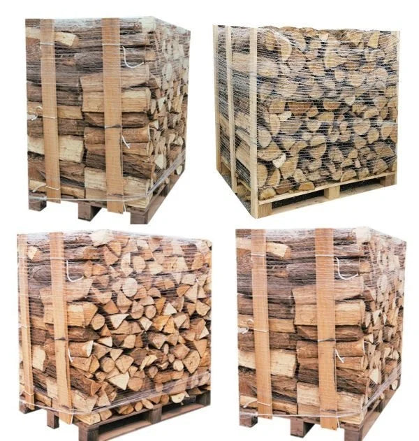 Tronchi, 4 bancali, di quercia bianca, faggio e carpino, 40 cm