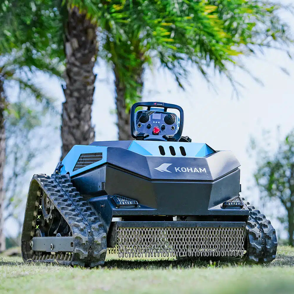 Rasaerba elettrico a cingoli telecomandato Koham KH-LM8023B per pendenze fino al 45°
