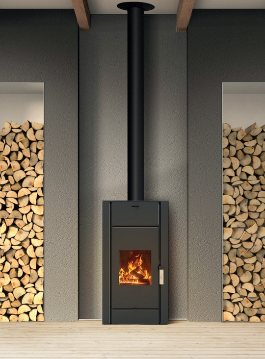 Stufa a legna Efesto Zanutta ventilata 11 kW nero