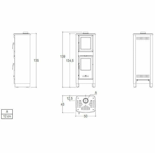 Superior Malika stufa a legna con forno 6,2 KW