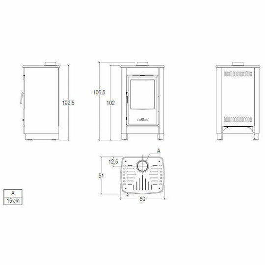Superior Sibilla stufa a legna 8 KW