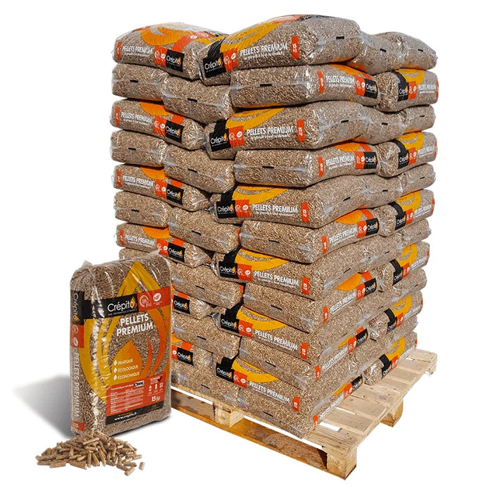 Pellet di legno CréPito, 72 sacchi da 15 kg ciascuno