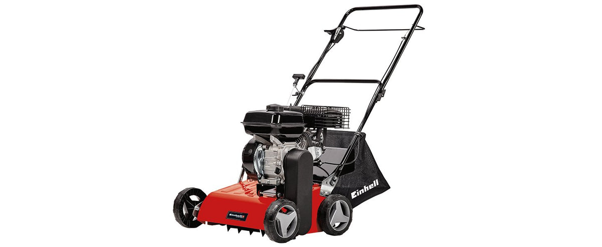 Areatore a scoppio 40 cm 4,2 kW 18 lame Cestello raccoglifoglie da 45 l Regolazione della profondità su 8 livelli Superficie fino a 1200 m²