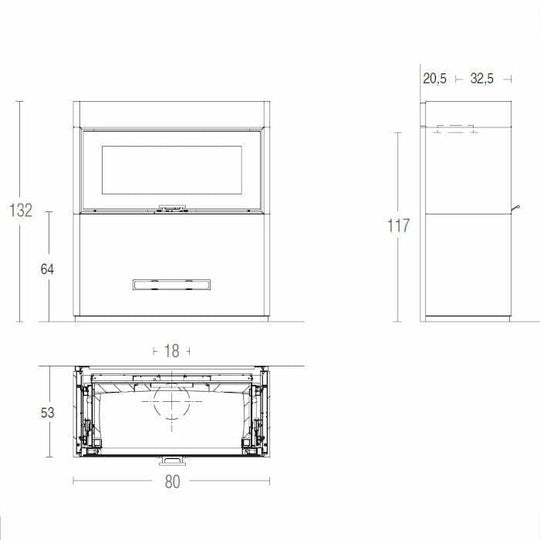 Piazzetta LUGANO MC 70/51 stufa caminetto a legna 11 kW