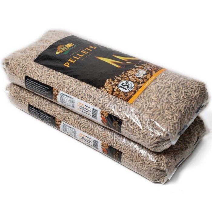 Pellet di legno HIT, insaccati, 6 mm, ENplusA1, pallet da 66 x 15 kg