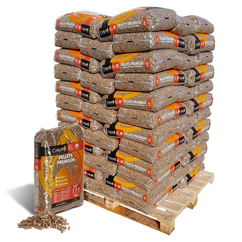 Pellet di legno Crépito – 1 pallet (72 sacchi)