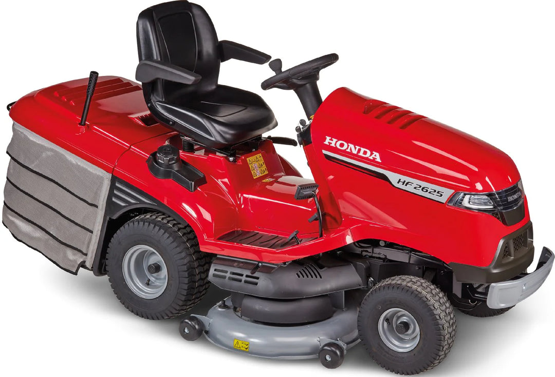 Trattorino rasaerba Honda HF 2625 HM, 122 cm, con cesto raccoglierba da 350 litri, modello 2024