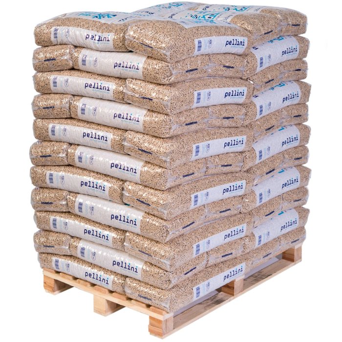 Pellet di legno Pellini 6mm ENplusA1, bancale da 66 x 15kg