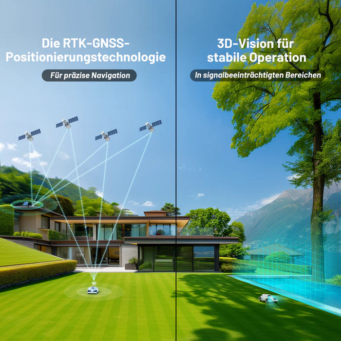 Robot rasaerba per 800 m², RTK, visione Lidar, larghezza di taglio 22 cm