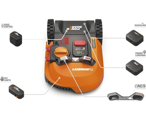Robot rasaerba a batteria WORX 20V Landroid L2000 22 cm/2.000 m² con app WR155E, incluso materiale di installazione