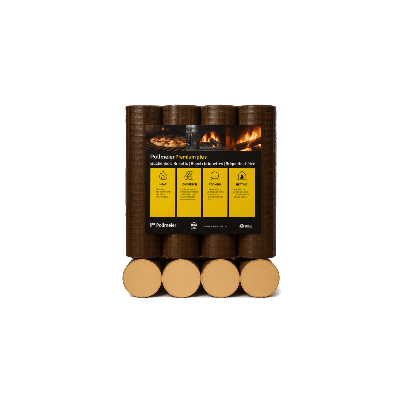 Bricchette di alta qualità realizzate al 100% in legno di faggio – 960 kg (96 sacchi da 10 kg ciascuno)