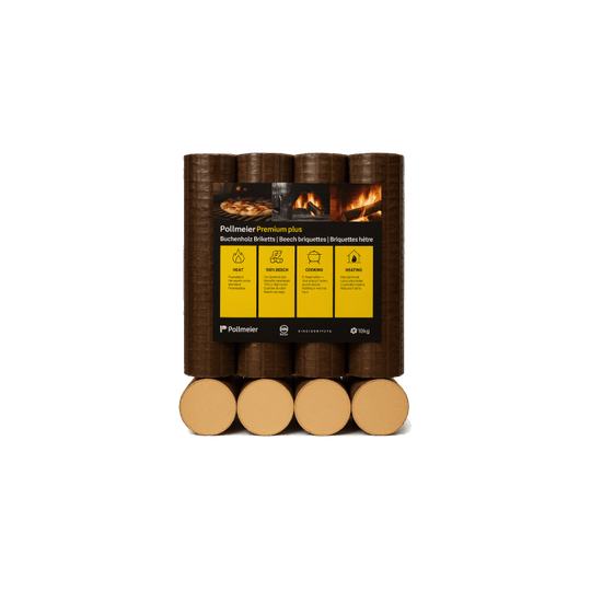 Bricchette di alta qualità realizzate al 100% in legno di faggio – 960 kg (96 sacchi da 10 kg ciascuno)