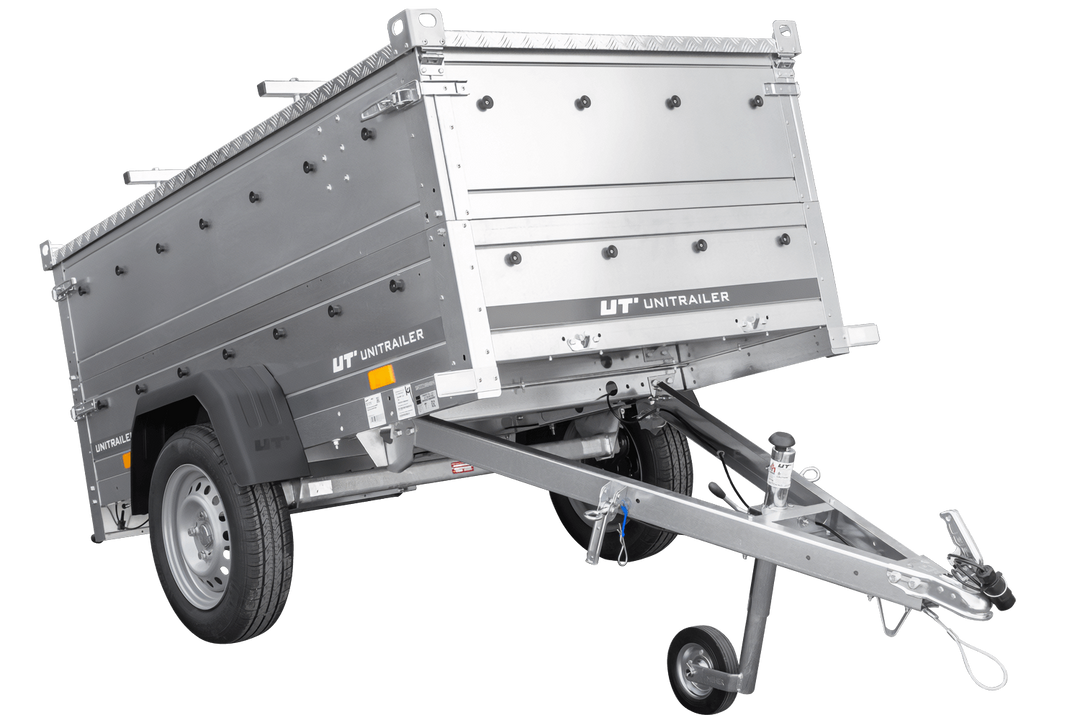 Rimorchio Unitrailer Garden Trailer 200 ribaltabile con copertura, 200 x 106 cm, peso totale consentito 750 kg
