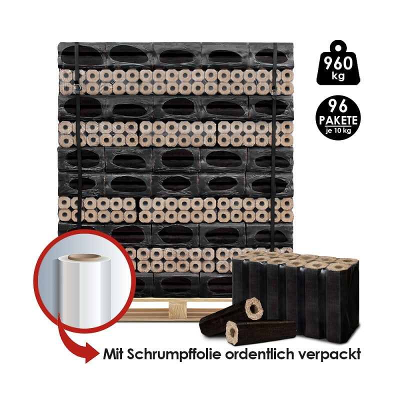 Bricchette in legno di rovere Pini&Kay, bancale 960 kg (6×23 cm)