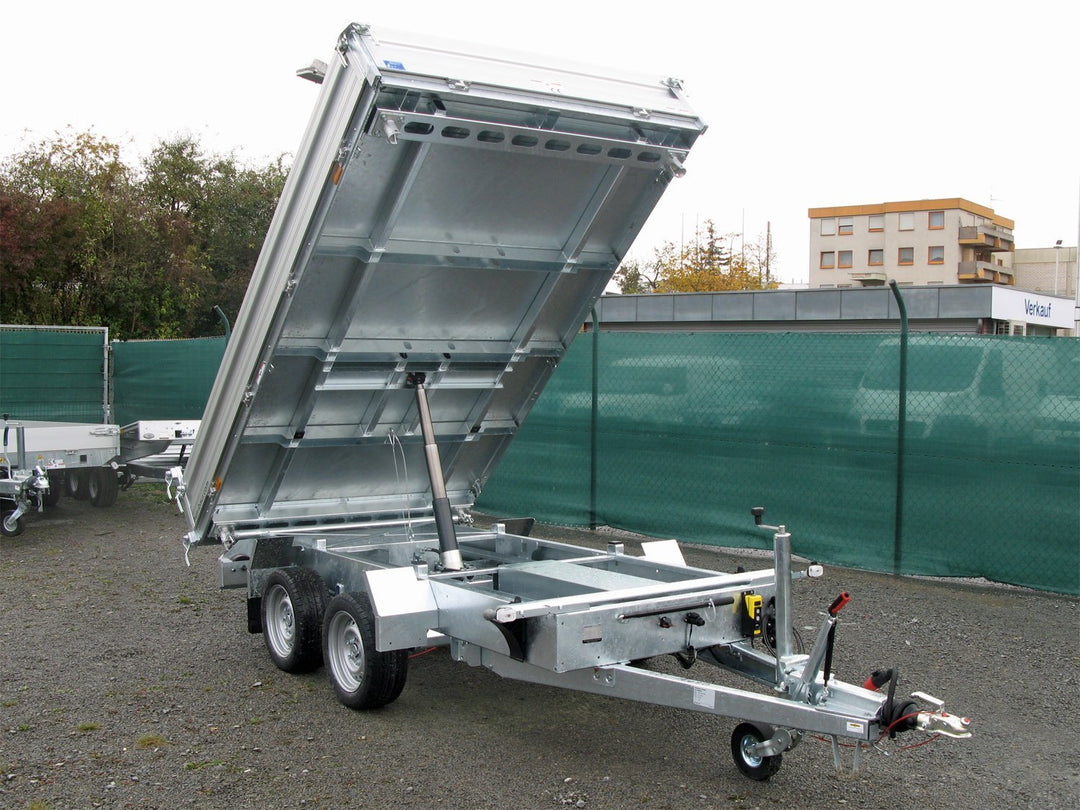 Humbaur HTK 3000.37 ALU ribaltabile trilaterale con elettropompa