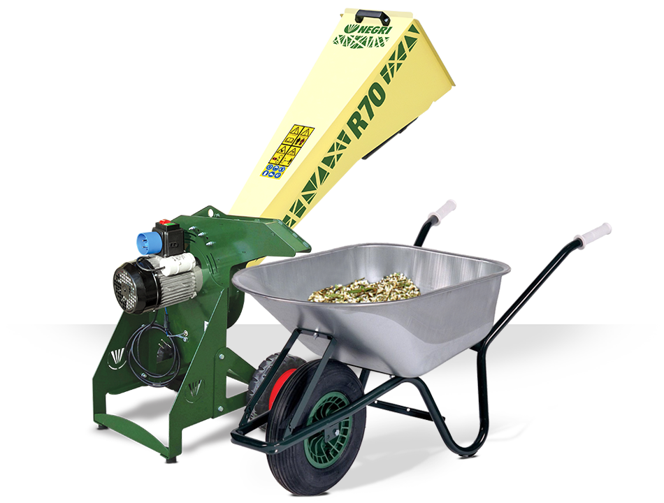 Trituratore da giardino elettrico Negri R70 con ruote di trasporto