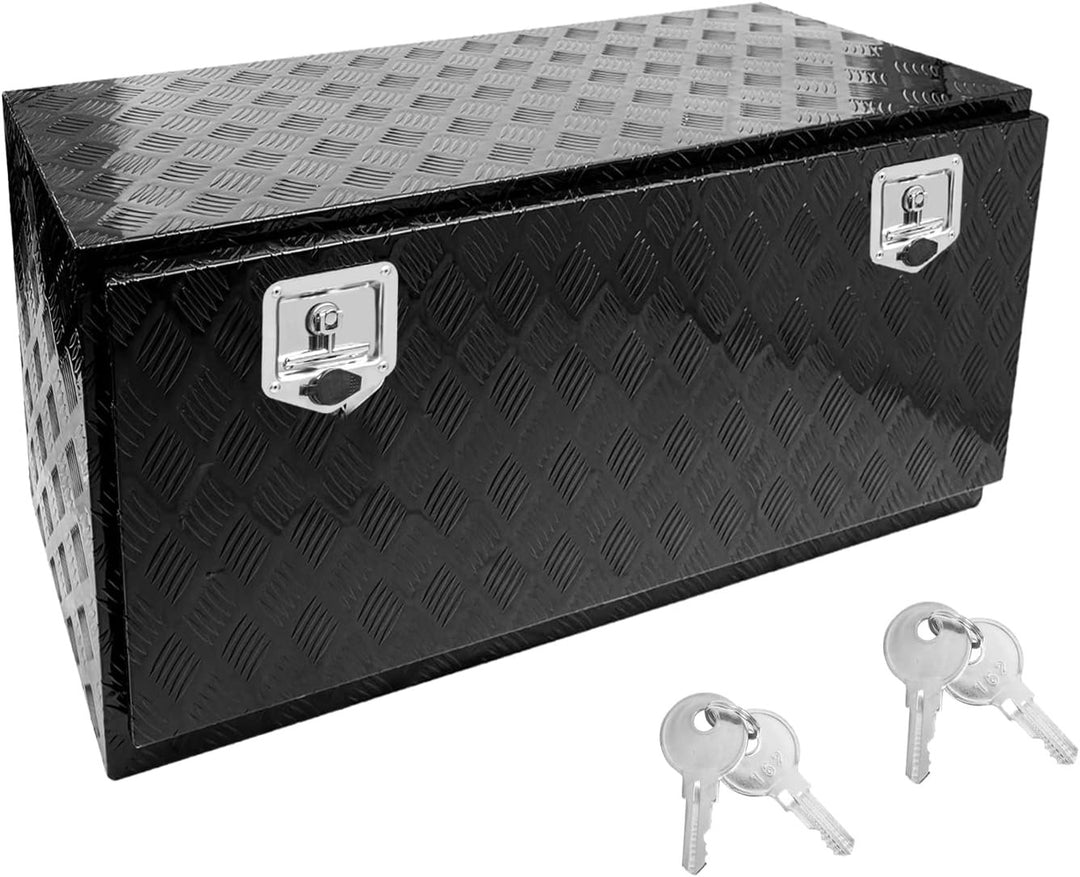Cassetta degli attrezzi per furgoni in alluminio nero, 91,44 cm, con serratura